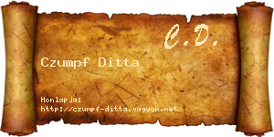 Czumpf Ditta névjegykártya
